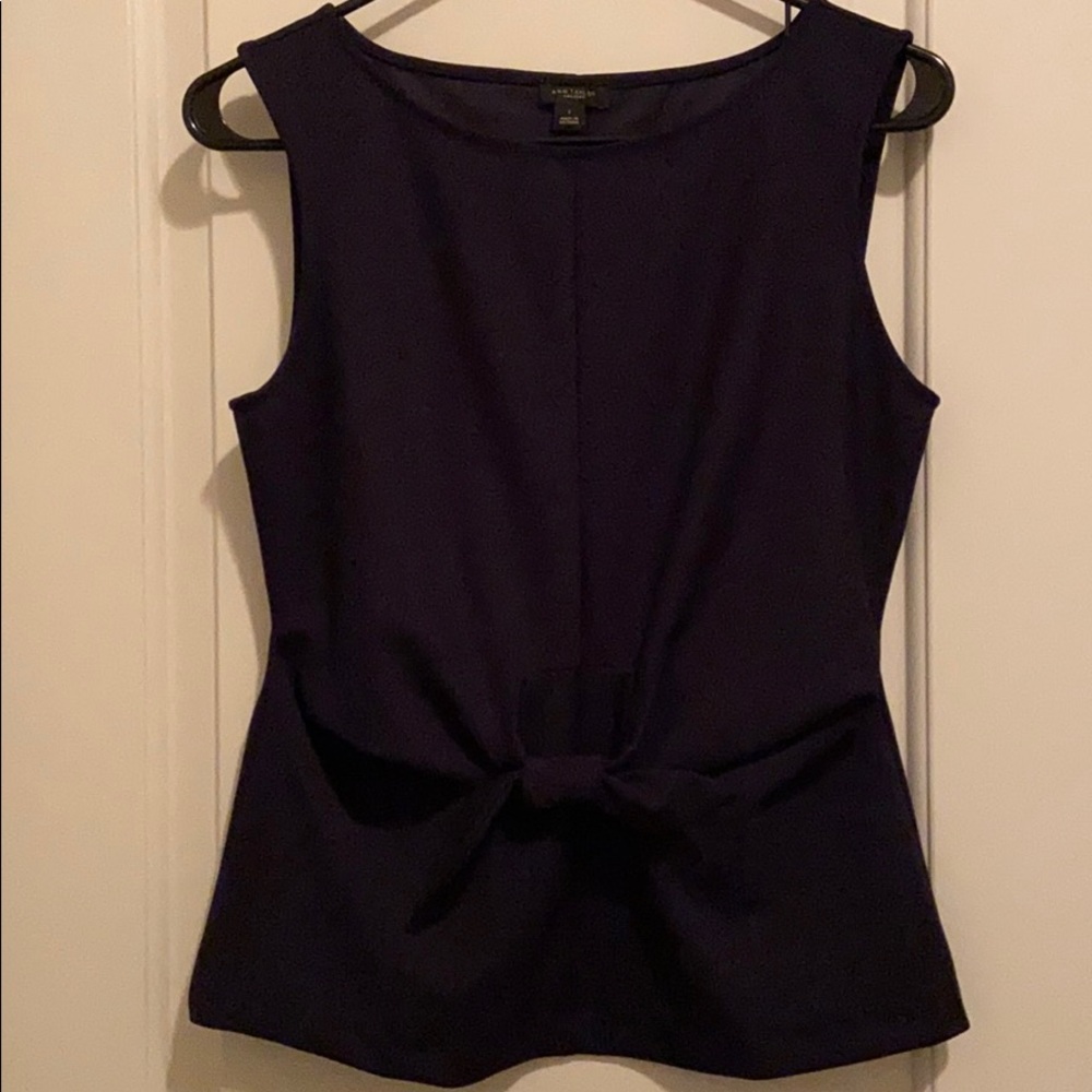 Ann Taylor Dark Blue Sleeveless Blouse